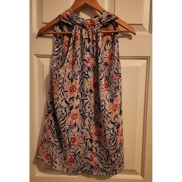 Cabi Womens XS Summer Top Sleeveless Floral Lightweight Breathable blue red - Picture 8 of 8